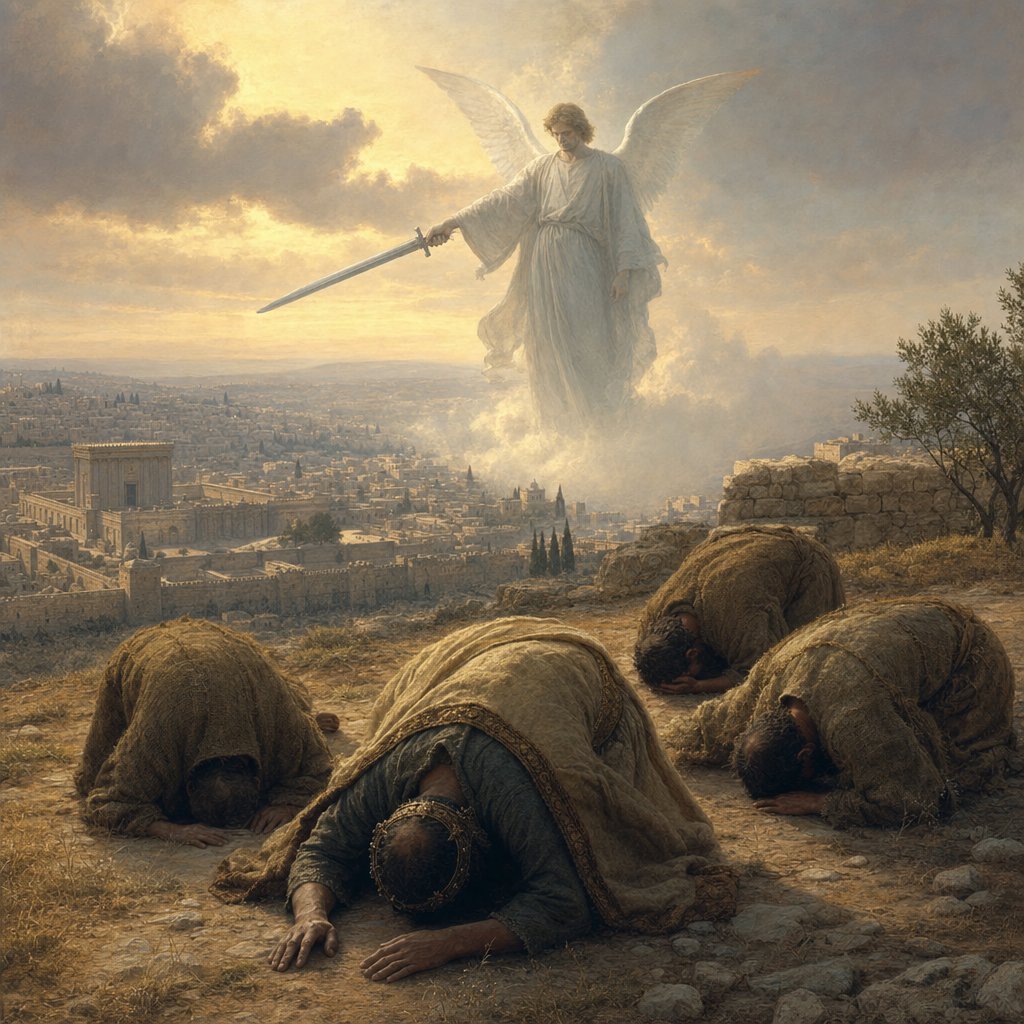 David's encounter with the Angel of the LORD — 1 Chronicles 21:16